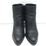 Alexander Wang Gabi Ankle Boots Black Leather Size 37 Cutout Heel Booties