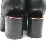 Alexander Wang Gabi Ankle Boots Black Leather Size 37 Cutout Heel Booties