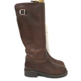 Marni Buckle Knee High Boots Brown Leather Size 37