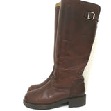 Marni Buckle Knee High Boots Brown Leather Size 37
