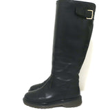 Marni Buckle Knee High Boots Black Leather Size 37