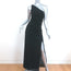 Laundry by Shelli Segal Beaded One Shoulder Gown Black Jersey Size 4 Maxi Dress