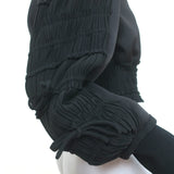 3.1 Phillip Lim Gathered-Sleeve Bomber Jacket Black Satin Size 0