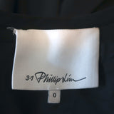 3.1 Phillip Lim Gathered-Sleeve Bomber Jacket Black Satin Size 0