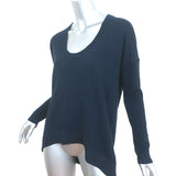 Zadig & Voltaire Preppy M Sweater Navy Merino Wool Metallic-Trim Knit Size Small