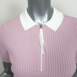 Rag & Bone Polo Shirt Pink Ribbed Knit Size Small Short Sleeve Top NEW