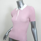 Rag & Bone Polo Shirt Pink Ribbed Knit Size Small Short Sleeve Top NEW