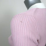 Rag & Bone Polo Shirt Pink Ribbed Knit Size Small Short Sleeve Top NEW