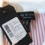 Rag & Bone Polo Shirt Pink Ribbed Knit Size Small Short Sleeve Top NEW