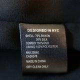 Intermix Cold Shoulder Blouse Renata Black Striped Velvet Size 2 Long Sleeve Top