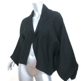 NU London Pleated Open-Front Jacket Black Size 1 NEW