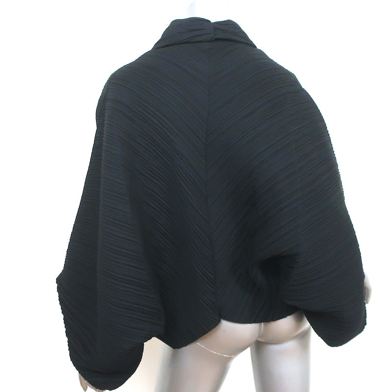 NU London Pleated Open-Front Jacket Black Size 1 NEW