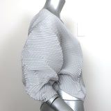 NU London Black Label Asymmetric Pleated Top Light Gray Size 0 Short Sleeve Blouse