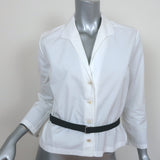 Jil Sander Belted Shirt White Cotton Poplin Size 36 Button Down Blouse