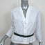 Jil Sander Belted Shirt White Cotton Poplin Size 36 Button Down Blouse