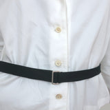 Jil Sander Belted Shirt White Cotton Poplin Size 36 Button Down Blouse