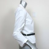 Jil Sander Belted Shirt White Cotton Poplin Size 36 Button Down Blouse