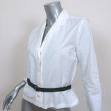 Jil Sander Belted Shirt White Cotton Poplin Size 36 Button Down Blouse