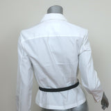 Jil Sander Belted Shirt White Cotton Poplin Size 36 Button Down Blouse