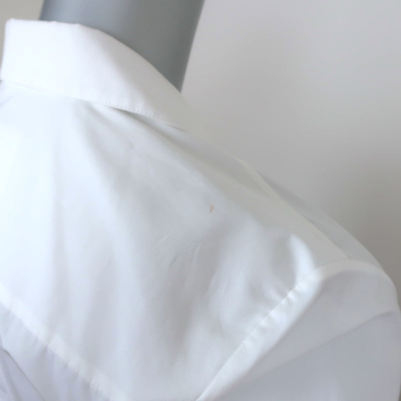 Jil Sander Belted Shirt White Cotton Poplin Size 36 Button Down Blouse