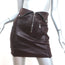 RtA Gisele Mini Biker Skirt Bordeaux Stretch Leather Size 8