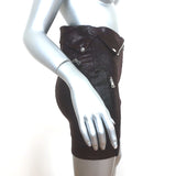 RtA Gisele Mini Biker Skirt Bordeaux Stretch Leather Size 8