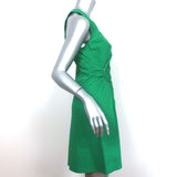 A.L.C. Asymmetric Gathered Mini Dress Jina Jade Stretch Linen Size 2 NEW