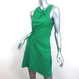 A.L.C. Asymmetric Gathered Mini Dress Jina Jade Stretch Linen Size 2 NEW
