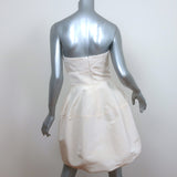 Oscar de La Renta Strapless Mini Dress Cream Silk Faille Size 4