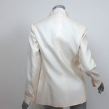 Valentino Double Collar Blazer Jacket Ivory Wool-Silk Size 42 NEW