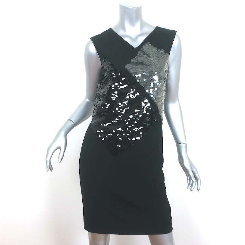 Jil Sander Pailette-Embellished Dress Black Crepe Size 38 Sleeveless S –  Celebrity Owned