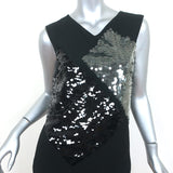 Jil Sander Pailette-Embellished Dress Black Crepe Size 38 Sleeveless Shift