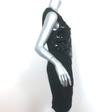Jil Sander Pailette-Embellished Dress Black Crepe Size 38 Sleeveless Shift