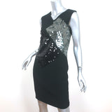 Jil Sander Pailette-Embellished Dress Black Crepe Size 38 Sleeveless Shift
