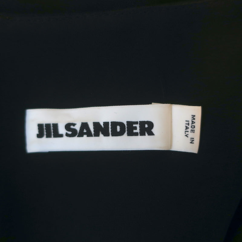 Jil Sander Pailette-Embellished Dress Black Crepe Size 38 Sleeveless Shift