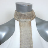 CDGNY Chainmail-Trim Mini Halter Dress White Jersey Size 6