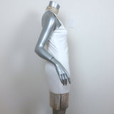CDGNY Chainmail-Trim Mini Halter Dress White Jersey Size 6