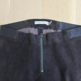 Alice + Olivia Zip Front Suede Leggings Dark Brown Size 0
