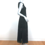 Talbot Runhof Sleeveless Lace Midi Dress Black Size 6