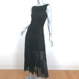 Talbot Runhof Sleeveless Lace Midi Dress Black Size 6