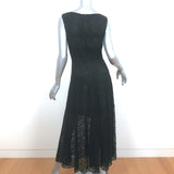 Talbot Runhof Sleeveless Lace Midi Dress Black Size 6