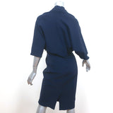 Lanvin 2011 Side-Zip Batwing Dress Navy Neoprene Size 40