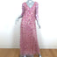 Carolina Herrera Floral Pailette Embellished Tulle Maxi Dress Pink Size 4