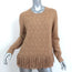 Akris Punto Fringe Sweater Wool & Camel Hair Basketweave Knit Size 12 NEW