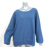 Mara Hoffman Sweatshirt Blake Blue Stretch Cotton Jersey Size Extra Large NEW