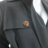 Helmut Lang Trench Coat Black Cotton Size Large Belted Jacket