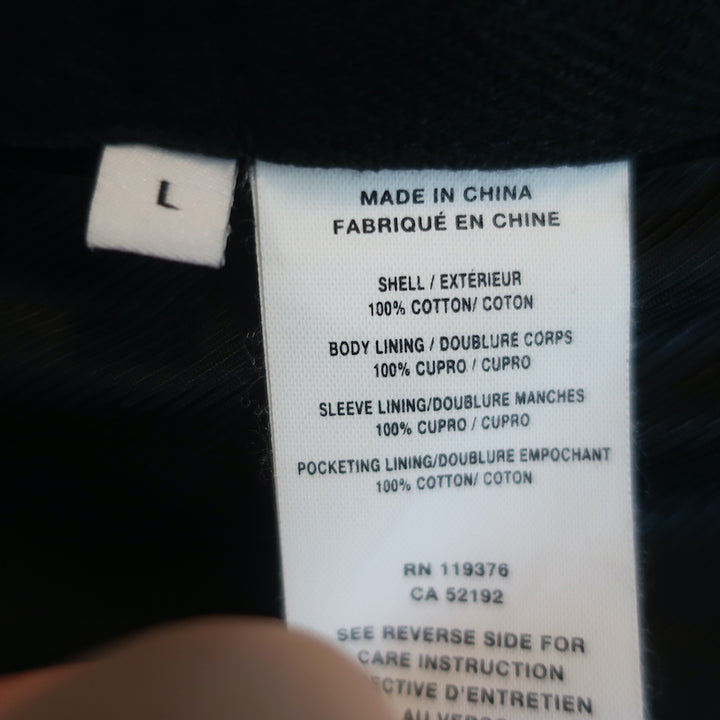 Helmut Lang Trench Coat Black Cotton Size Large Belted Jacket