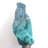 Stella McCartney Retro Denim Windbreaker Jacket Blue Ombre Size 48 NEW
