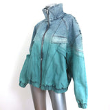 Stella McCartney Retro Denim Windbreaker Jacket Blue Ombre Size 48 NEW