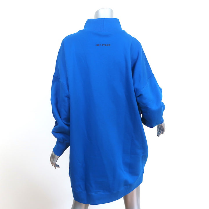 Staud x New Balance Sweatshirt Dress Blue Size Large Long Sleeve Turtleneck NEW